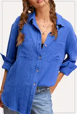 Cindy Crinkled Soft Washed Gauze Shirt