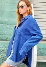 Cindy Crinkled Soft Washed Gauze Shirt