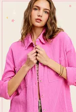 Cindy Crinkled Soft Washed Gauze Shirt