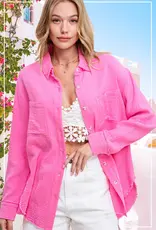 Cindy Crinkled Soft Washed Gauze Shirt