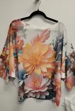 Italian Oversized Floral Print Knit Top - One Size