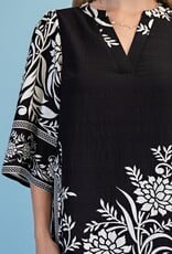 Rebecca Border Print Relaxed Fit V-neck Dress