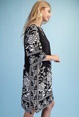 Rebecca Border Print Relaxed Fit V-neck Dress