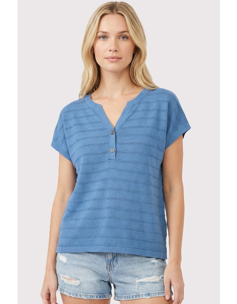 Patsy Pointelle Striped Knit Top