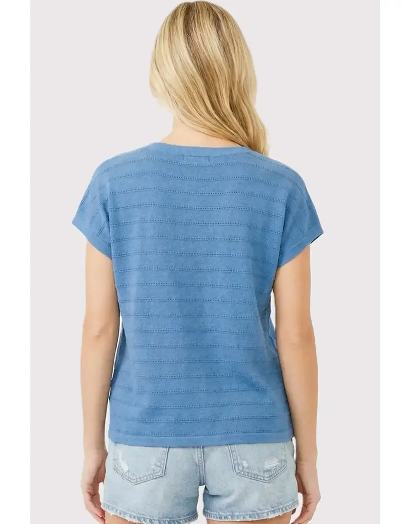 Patsy Pointelle Striped Knit Top
