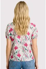 Valerie V-Neck Poplin Flroal Top