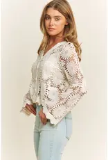 Scallop Lace Floral Crochet Top