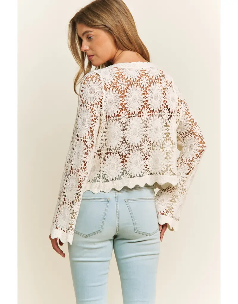 Scallop Lace Floral Crochet Top