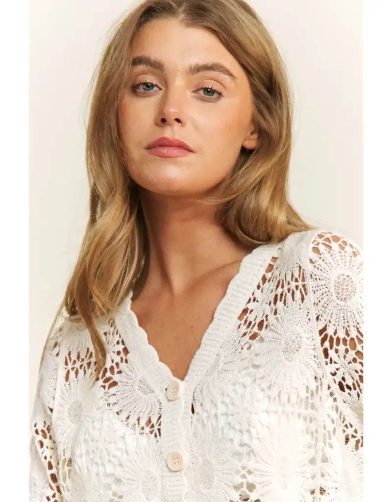 Scallop Lace Floral Crochet Top