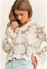 Scallop Lace Floral Crochet Top