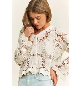 Scallop Lace Floral Crochet Top