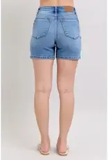 Judy Blue HW 2 Button Mid Length Dad Shorts
