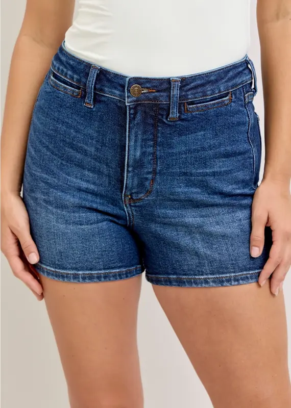 Judy Blue Slim Short With Slit Pocket Detail