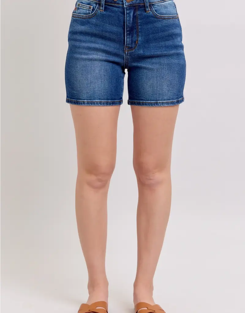Judy Blue High Waisted 2 Button Mid Length Dad Shorts