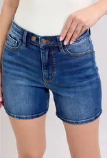 Judy Blue High Waisted 2 Button Mid Length Dad Shorts