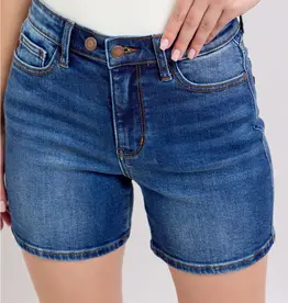 Judy Blue High Waisted 2 Button Mid Length Dad Shorts