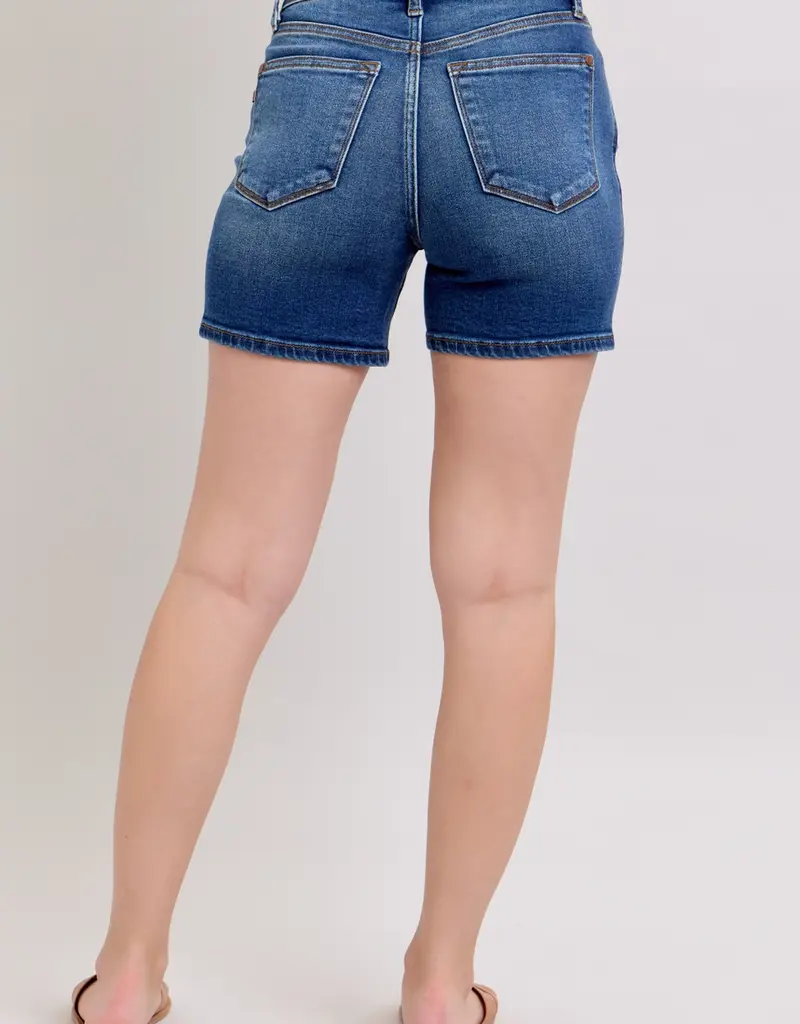 Judy Blue High Waisted 2 Button Mid Length Dad Shorts