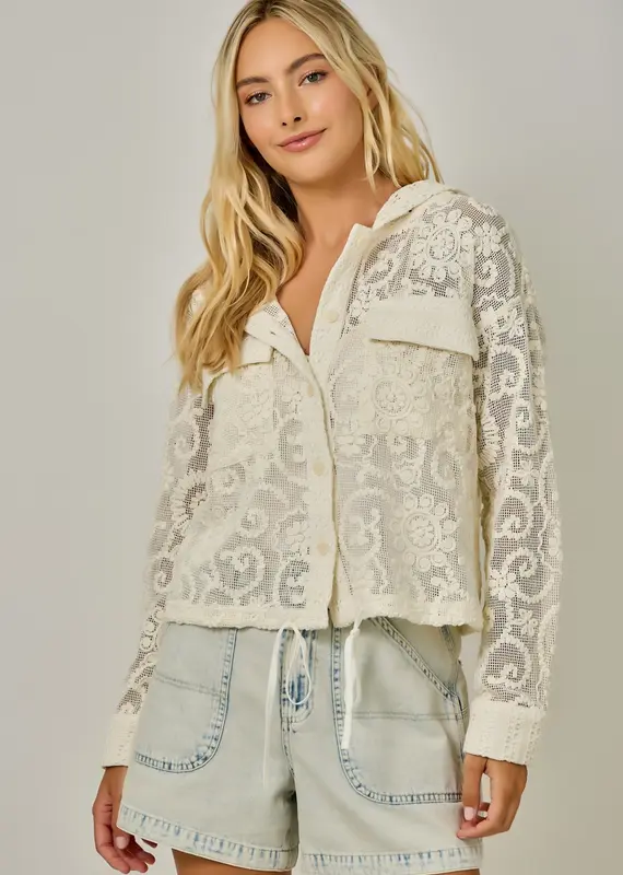Cindy Crochet Lace Hoodie Jacket