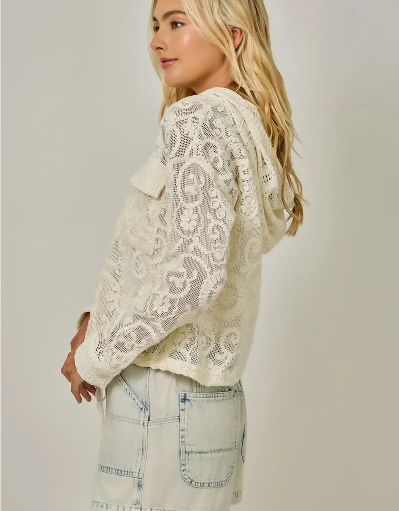 Cindy Crochet Lace Hoodie Jacket