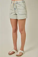 Vintage Denim Washed Tie Waist Short