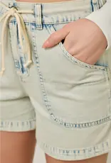 Vintage Denim Washed Tie Waist Short