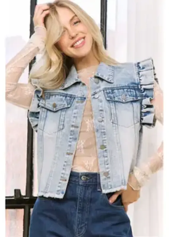 Kimberly Vest with Armhole Ruffle Details