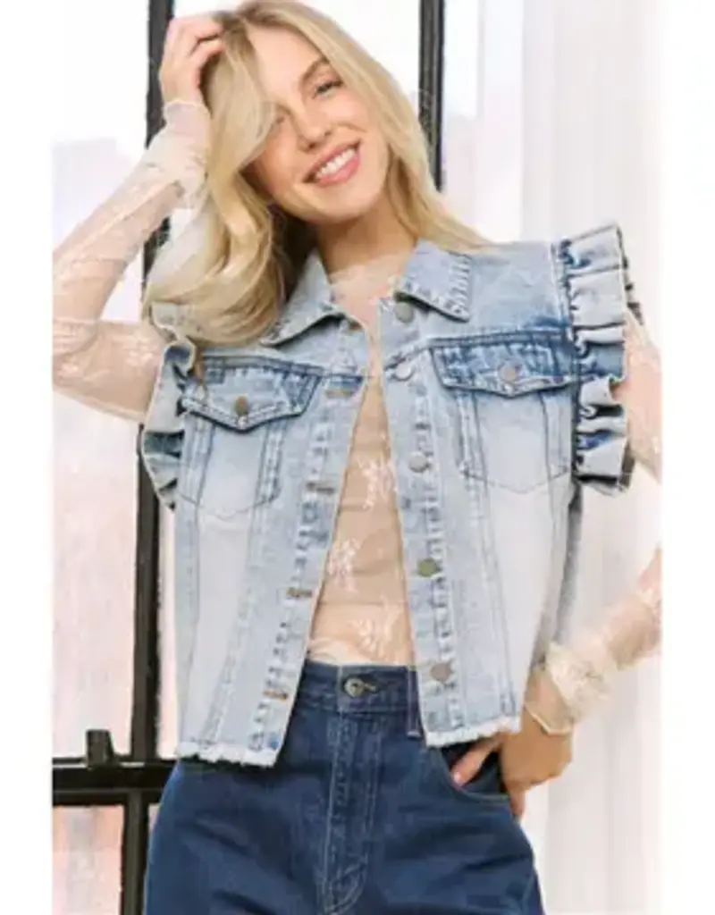 Kimberly Vest with Armhole Ruffle Details