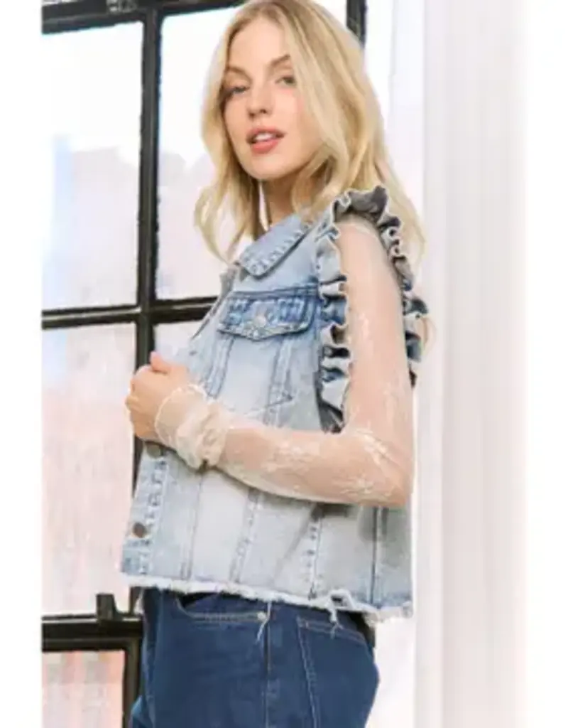 Kimberly Vest with Armhole Ruffle Details