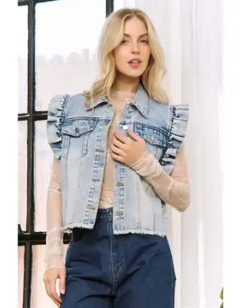 Kimberly Vest with Armhole Ruffle Details