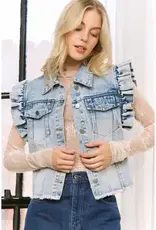 Kimberly Vest with Armhole Ruffle Details