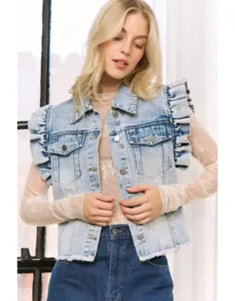 Kimberly Vest with Armhole Ruffle Details