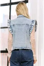 Kimberly Vest with Armhole Ruffle Details