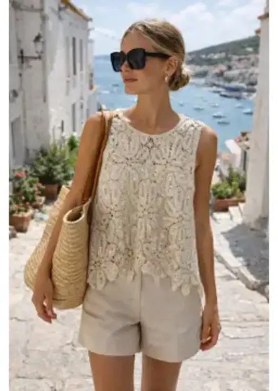 Sequin Crochet Tank
