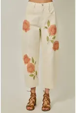 Farrah Floral Denim Barrel Jean