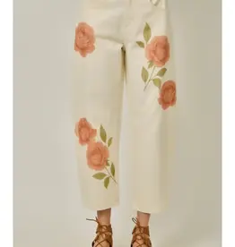 Farrah Floral Denim Barrel Jean