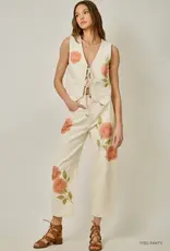 Farrah Floral Printed Denim Vest