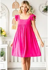 Dolly Dress With Ruffle Strap & Button Back Detail
