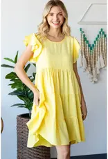 Tiffany Tencel Flutter Sleeve Tiered Dress