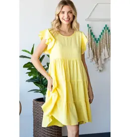 Tiffany Tencel Flutter Sleeve Tiered Dress