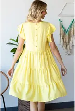 Tiffany Tencel Flutter Sleeve Tiered Dress