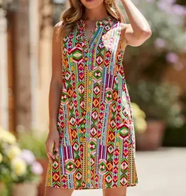 Brielle Geometric Boho Print Dress