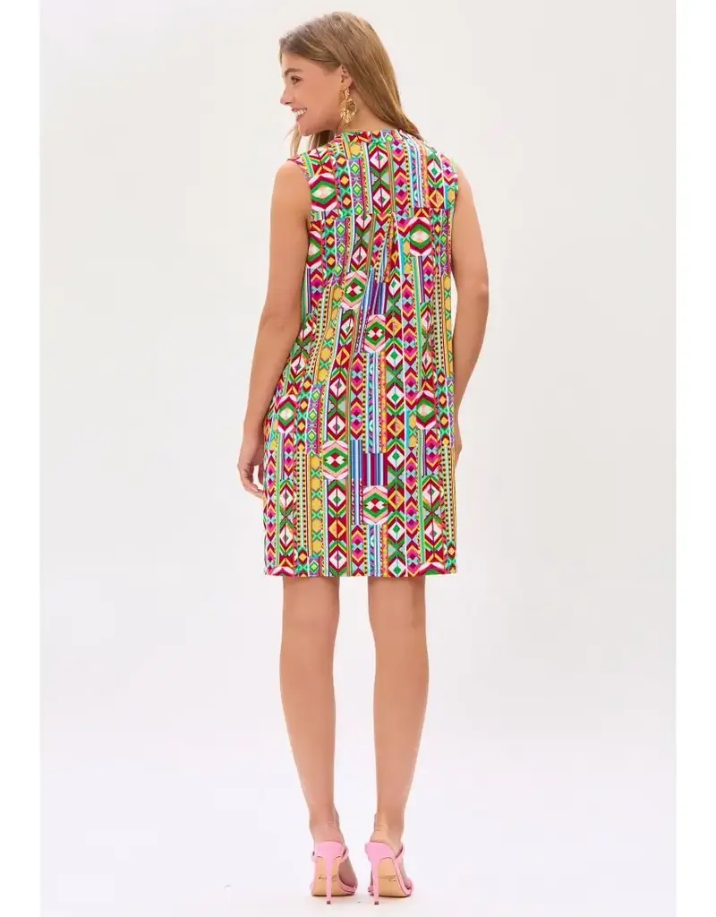 Brielle Geometric Boho Print Dress