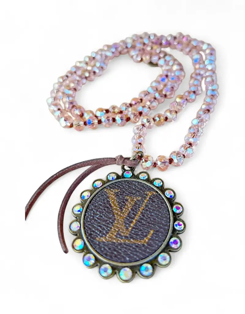 Pink Lemonade Necklace With Refurbished LV Pendant