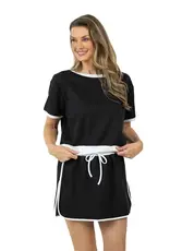Carla Contrast Cute Matching Skort Set