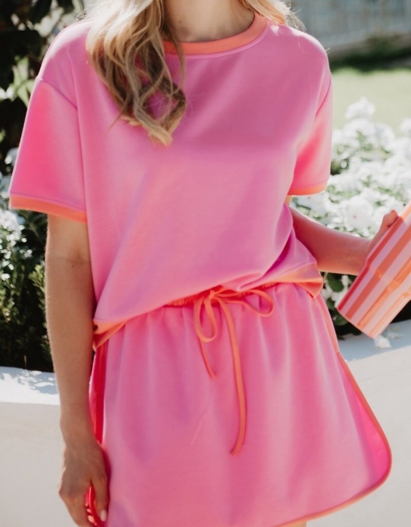 Carla Contrast Cute Matching Skort Set