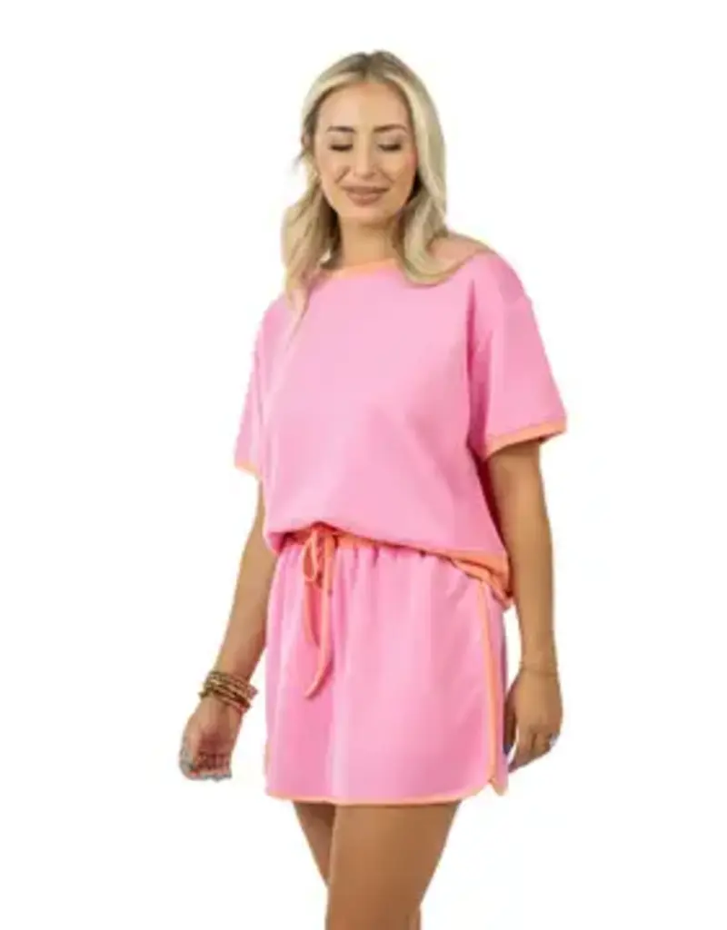 Carla Contrast Cute Matching Skort Set