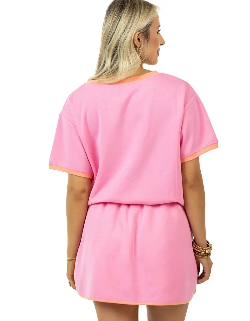Carla Contrast Cute Matching Skort Set