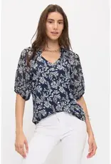 Frankie Floral Mix Media Top