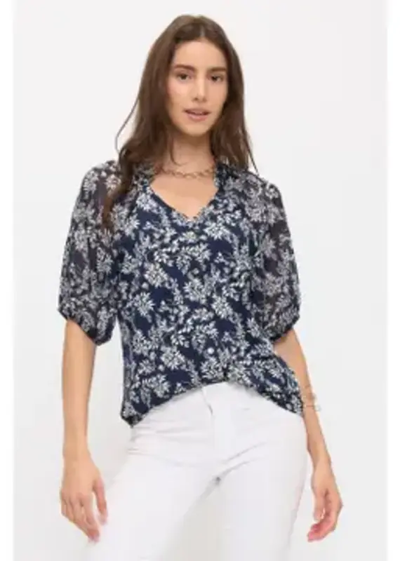 Frankie Floral Mix Media Top
