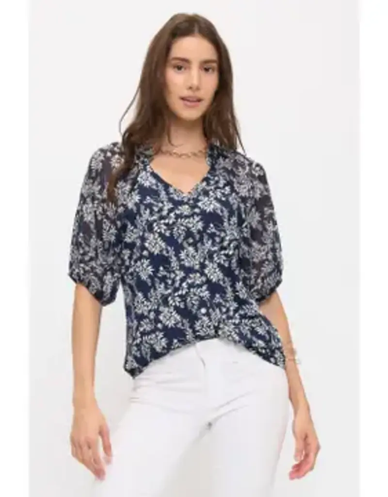 Frankie Floral Mix Media Top